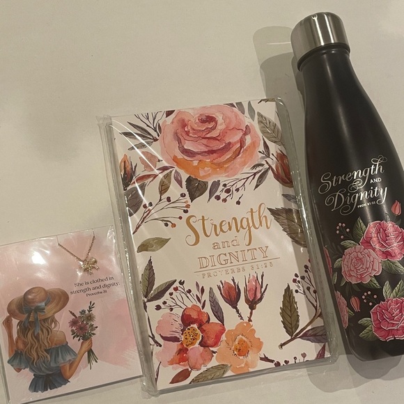 Floral Strength and Dignity Journal Faith Based Gift Set - Picture 3 of 14
